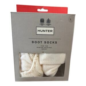 Hunter Boot Socks for The Hunter Original Short Boot, White Large